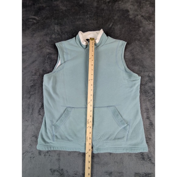 Vintage Y2K Eddie Bauer Sherpa Lined Vest‎ Women's Medium Teal Blue Full Zip - Picture 8 of 8